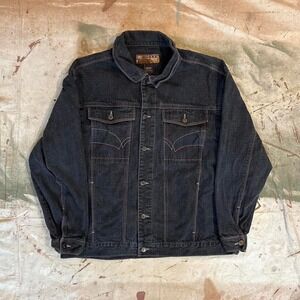 Y2K Tank Jean Black denim jacket Size large